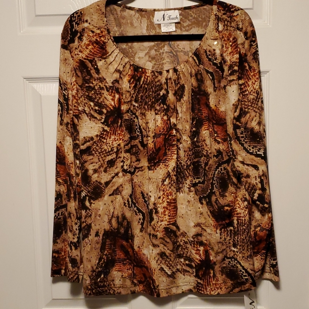 N Touch Snakeskin Print Blouse